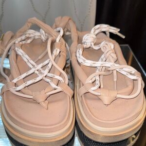 ALOHAS Blush Rope Lace Platform Sandals